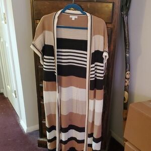 NY & Co Striped Long Cardigan